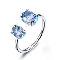 10.7ct Natural Sky Blue Topaz Gemstone Solid 925 Sterling Silver Ring:FJD,