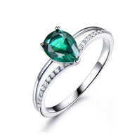 Nano 6*8mm Green Emerald 925 Sterling Silver Ring:FJD,