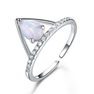 925 Sterling Silver 0.6ct Drop Opal Ring:FJD,