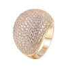 Micro Pave Wide Band Ring With Copper Zirconia 18K Gold/Platinum Plated Ring:FJD,