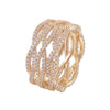 Wrap Cross Wide Copper Ring With Zirconia 18K Gold/Platinum Plated Ring:FJD,