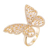 Butterfly Copper Zirconia Cocktail Ring With 18K Gold/Platinum Plated Ring:FJD,