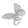 Butterfly Copper Zirconia Cocktail Ring With 18K Gold/Platinum Plated Ring:FJD,