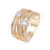 Wide Ring Copper With Zirconia 18K Gold/Platinum Plated:FJD,