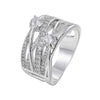 Wide Ring Copper With Zirconia 18K Gold/Platinum Plated:FJD,