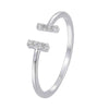 Bar Open Adjustable Ring With copper Zirconia 18K Gold/Platinum Plated:FJD,