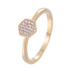 Hexagon Paved Ring 18K Gold /Platinum Plated Ring:FJD,