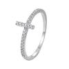 Cross Band Ring Copper Zirconia Ring 18K Gold/Platinum Plated:FJD,