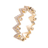 V Shaped Ring With copper Zirconia 18K Gold/Platinum Plated:FJD,