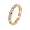 Spacing Paved Band Copper Ring With  Zirconia 18K Gold/Platinum Plated:FJD,