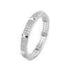 Spacing Paved Band Copper Ring With  Zirconia 18K Gold/Platinum Plated:FJD,