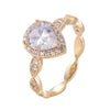 Teardrop Copper Zirconia Ring 18K Gold/Platinum Plated:FJD,