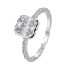 Square Minimalist Ring With Copper Zirconia 18K Gold /Platinum Plated:FJD,