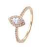 Rhomb Cubic Zirconia Copper Ring 18K Gold/Platinum Plated Ring:FJD,