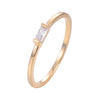 Copper Zirconia Bar Stick Diamond Ring 18K Gold/Platinum Plated Ring:FJD,