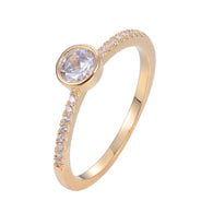 Circle Minimalist Ring With Copper Zirconia 18K Gold/Platinum Plated:FJD,