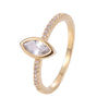 Rhomb Inlay Zirconia Copper Ring 18K Gold/Platinum Plated:FJD,