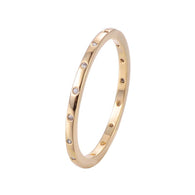 Spaced Inlay Copper Zirconia Ring 18K Gold/Platinum Plated:FJD,