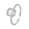 Square Hollow Ring With Copper Zirconia 18 Gold /Platinum Plated:FJD,