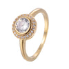 Round Cut Circles Cubic Zirconia Copper Ring 18K Gold/Platinum Plated:FJD,