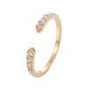 Paved Open Adjustable Ring With copper Zirconia 18K Gold/Platinum Plated:FJD,