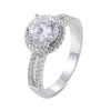 Round Cut Diamond Halo Double Band Classic Ring with 18K Gold/Platinum Plated:FJD,