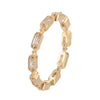 Modular Single Row Stackable Band Copper  Ring With Zirconia 18K Gold/Platinum Plated:FJD,