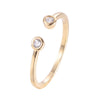 Round Open Adjustable Copper Ring With Zirconia 18K Gold/Platinum Plated:FJD,