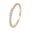 Eternity Zirconia Bar Setting Cooper Ring With 18K Gold/Platinum Plated:FJD,