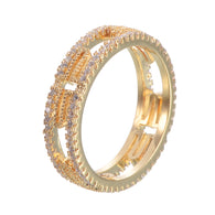 Double Band Hollow-out Eternity Copper Ring with 18K Gold/Platinum Plated - FJD