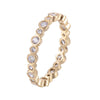 Round Size Spaced Zirconia 18K Gold/Platinum Plated Copper Ring:FJD,