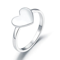 Plain Solid 925 Sterling Silver Heart Fashion Trendy Stylish Ring:FJD,