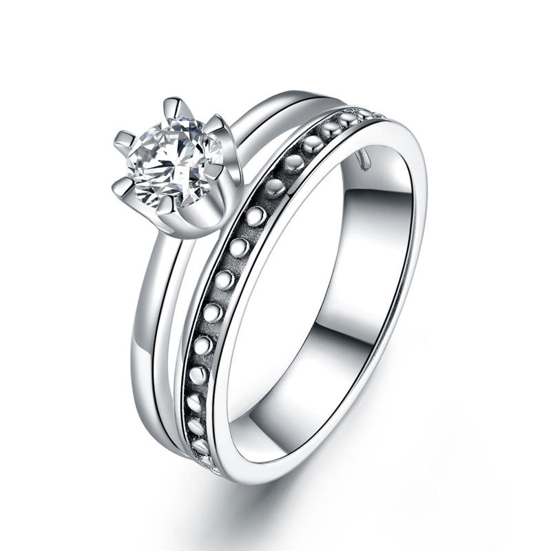 Solid 925 Sterling Silver Fashion Party Jewelry Ring:FJD,