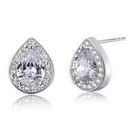 1 Carat Pear Cut Simulated Diamond 925 Sterling Silver Stud Earrings:FJD,