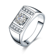 Band Solid Sterling 925 Silver Ring Bridal Jewelry 1 Carat Ring:FJD,