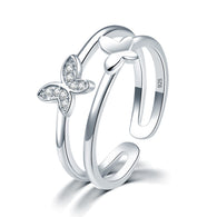 925 Sterling Silver Band Fashion Butterfly Ring - FJD