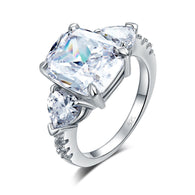 5 Carat Solid 925 Sterling Silver Three-Stone Pageant Ring:FJD,