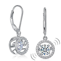 Classic Dancing Stone Dangle Drop 925 Sterling Silver Simulated Diamond Earrings:FJD,