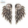 Angel Wings Rhinestone Alloy Earrings:FJD,