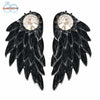 Angel Wings Rhinestone Alloy Earrings:FJD,