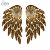 Angel Wings Rhinestone Alloy Earrings:FJD,