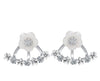 Crystal Studded Flower Ear Jacket Earrings:FJD,