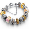 Murano Glass And Pandora Charm Crystal Swarovski Bracelet:FJD,