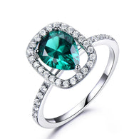 Green Nano Emerald  925 Sterling Silver Fine Ring:FJD,