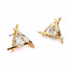 Fashion Exquisite Triangle Pierced Crystal Zircon Stud Earrings:FJD,