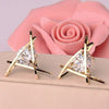 Fashion Exquisite Triangle Pierced Crystal Zircon Stud Earrings:FJD,