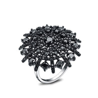 Black Spinel Solid 925 Sterling Silver Ring:FJD,