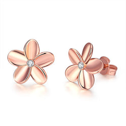 Rose Gold Flower Earrings:FJD,