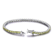 Luxury Peridot 925 Sterling Silver Bracelet:FJD,