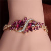 Trendy 18k Gold Plated Leaf 5 Colors CZ Stones Bracelet:FJD,